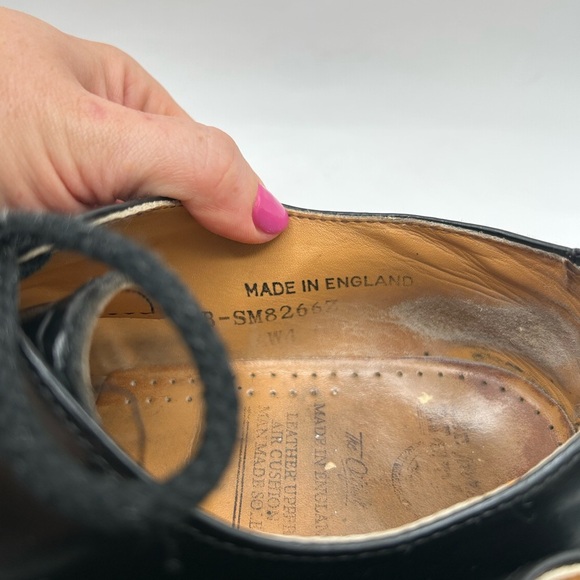 RARE VTG 80s Mens Dr. Martens 8266 Black Oxfords Sz 8 MI ENGLAND Toe Cap Platfo - Picture 13 of 15